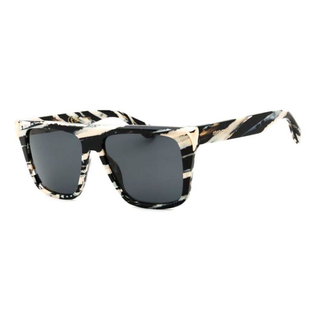 Roberto Cavalli Sunglasses Square Full Rim, Shiny Leopard Pattern Frame and